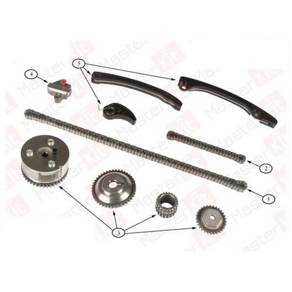 Цепь грм (кмпл) + Фазорегулятор H4M Дастер Флюенс Каптюр Ниссан ...