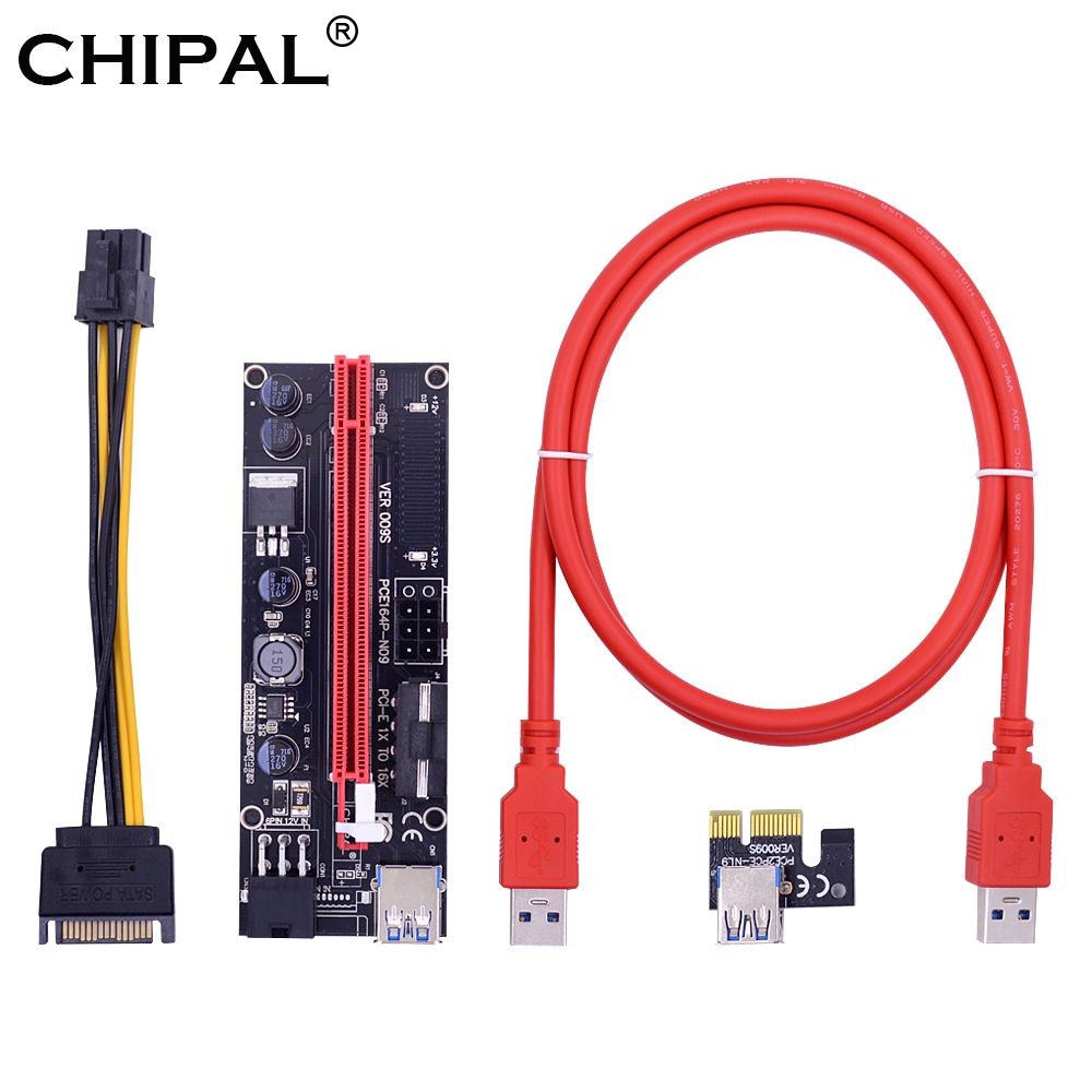 Райзер для видеокарты CHIPAL VER009S Plus Riser PCI-E удлинитель PCI Express PCIE X1 - X16 с двойной #1