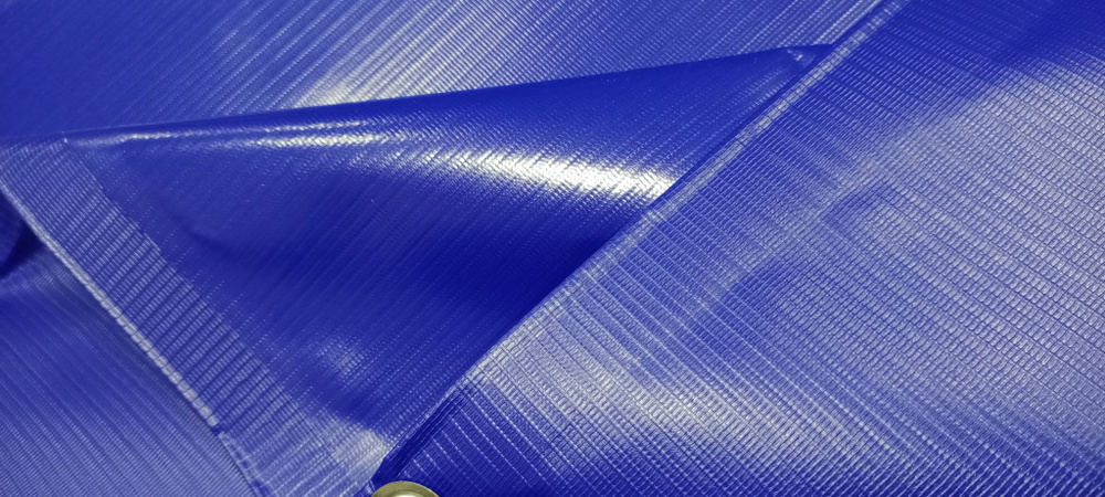 Тент ПВХ облегченный синий 300 г/м2, 2мх6м с люверсами #1