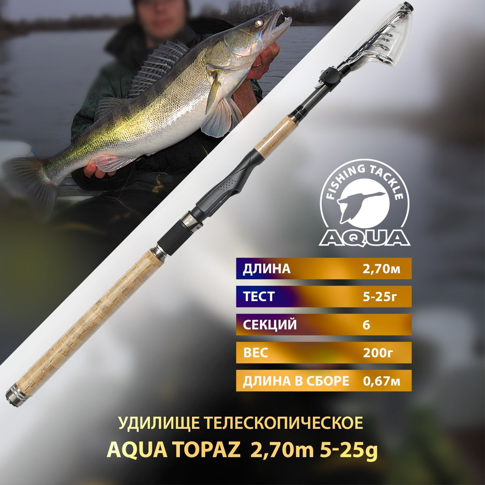 Удилище телескопическое AQUA Topaz 2.7m 5-25g #1