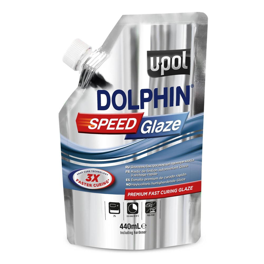 Шпатлевка финишная DOLPHIN SPEED GLAZE, быстросохнущая, пакет, 440 мл  #1