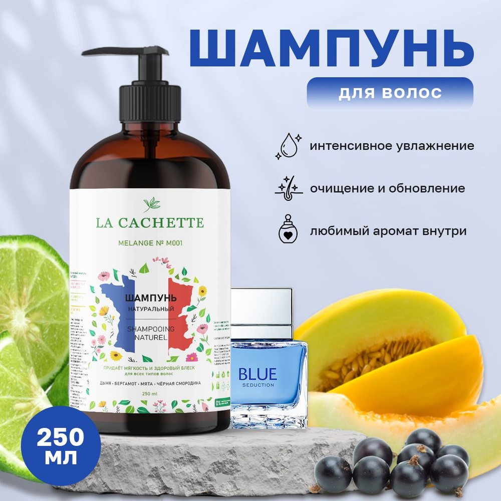 Шампунь для волос увлажняющий M001 Blue Seduction, 250 мл, с дозатором  #1