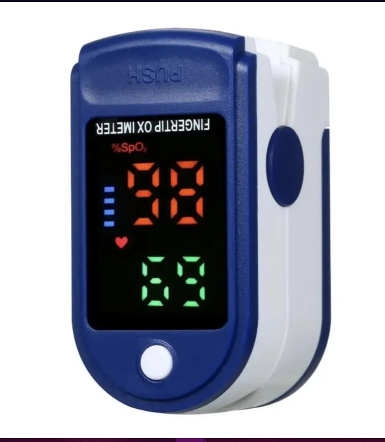 Пульсоксиметр на палец для измерения уровня кислорода в крови и пульса ...