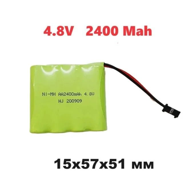 Аккумулятор NI-MN AA 2400mah 4.8V HJ 211206 батарейка NI-CD батарея 4,8 вольт, черный двойной разъем #1