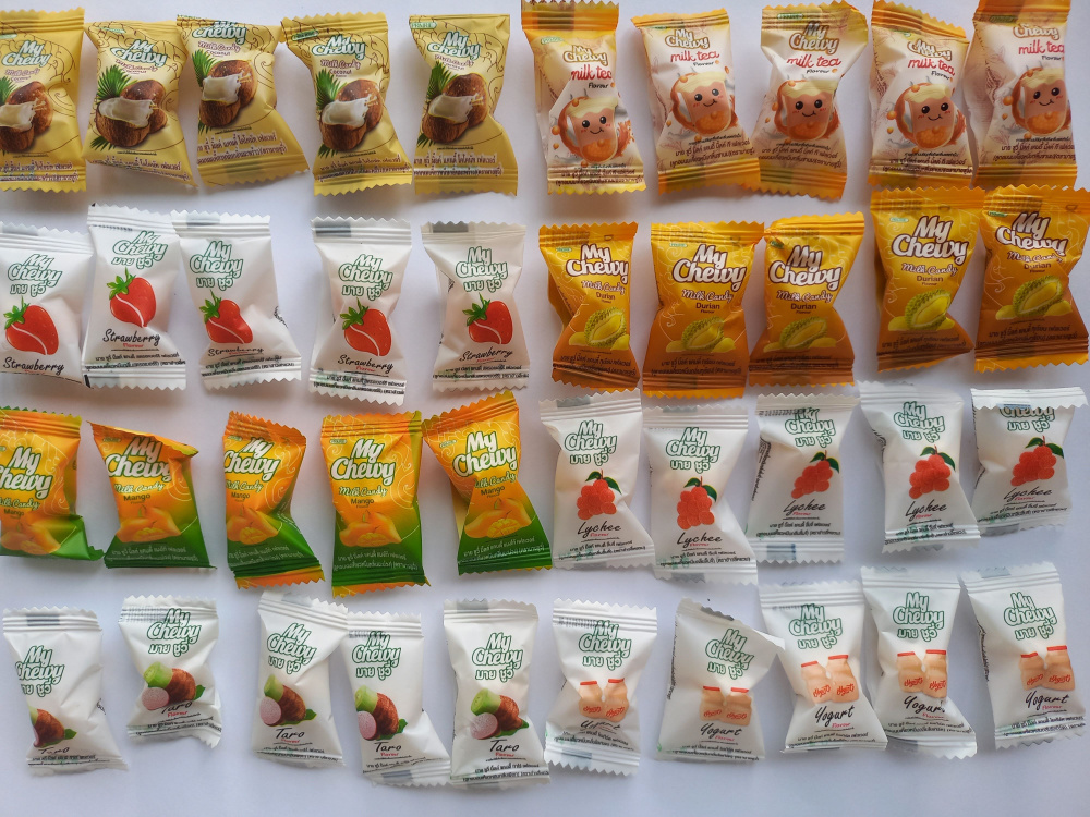 Все вкусы My Chewy в одном ассорти наборе! 60 конфет, 12 вкусов, 230 гр. / Тайские жевательные конфеты #1