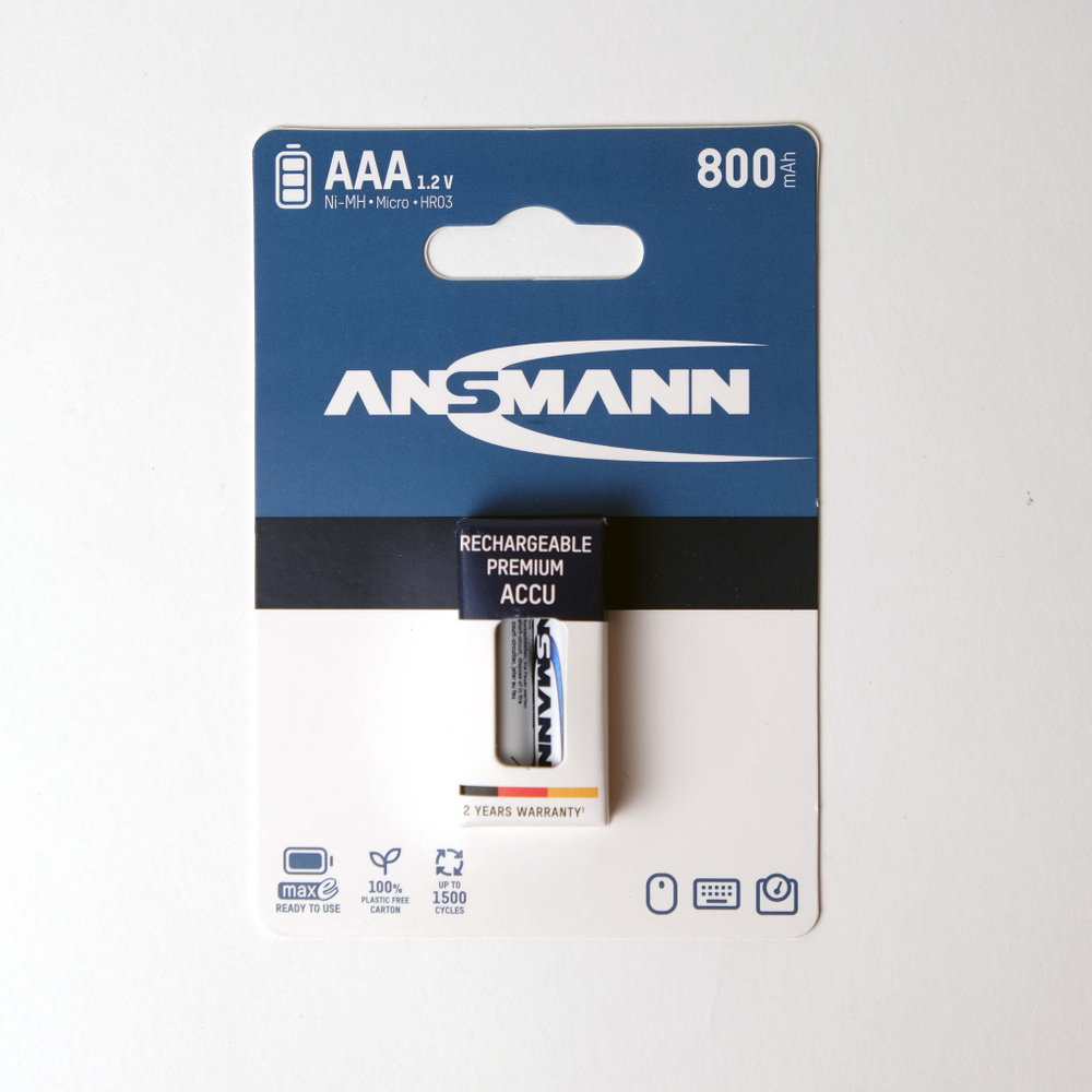 ANSMANN Аккумуляторная батарея AAA, 1,2 В, 800 мАч, 2 шт #1