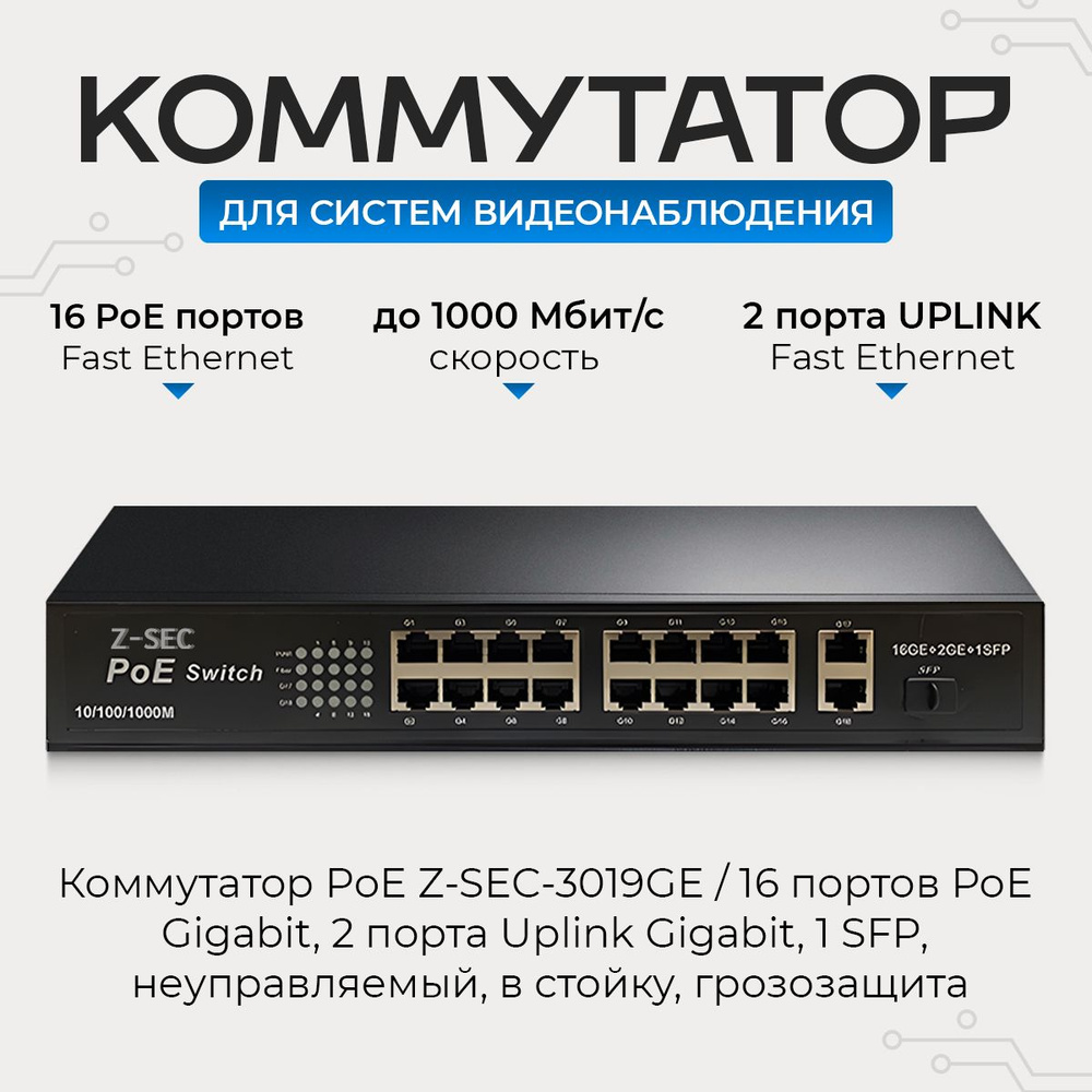 Коммутатор Z-SEC Z-SEC-3006GE - купить по выгодной цене в интернет-магазине  OZON (987407810)