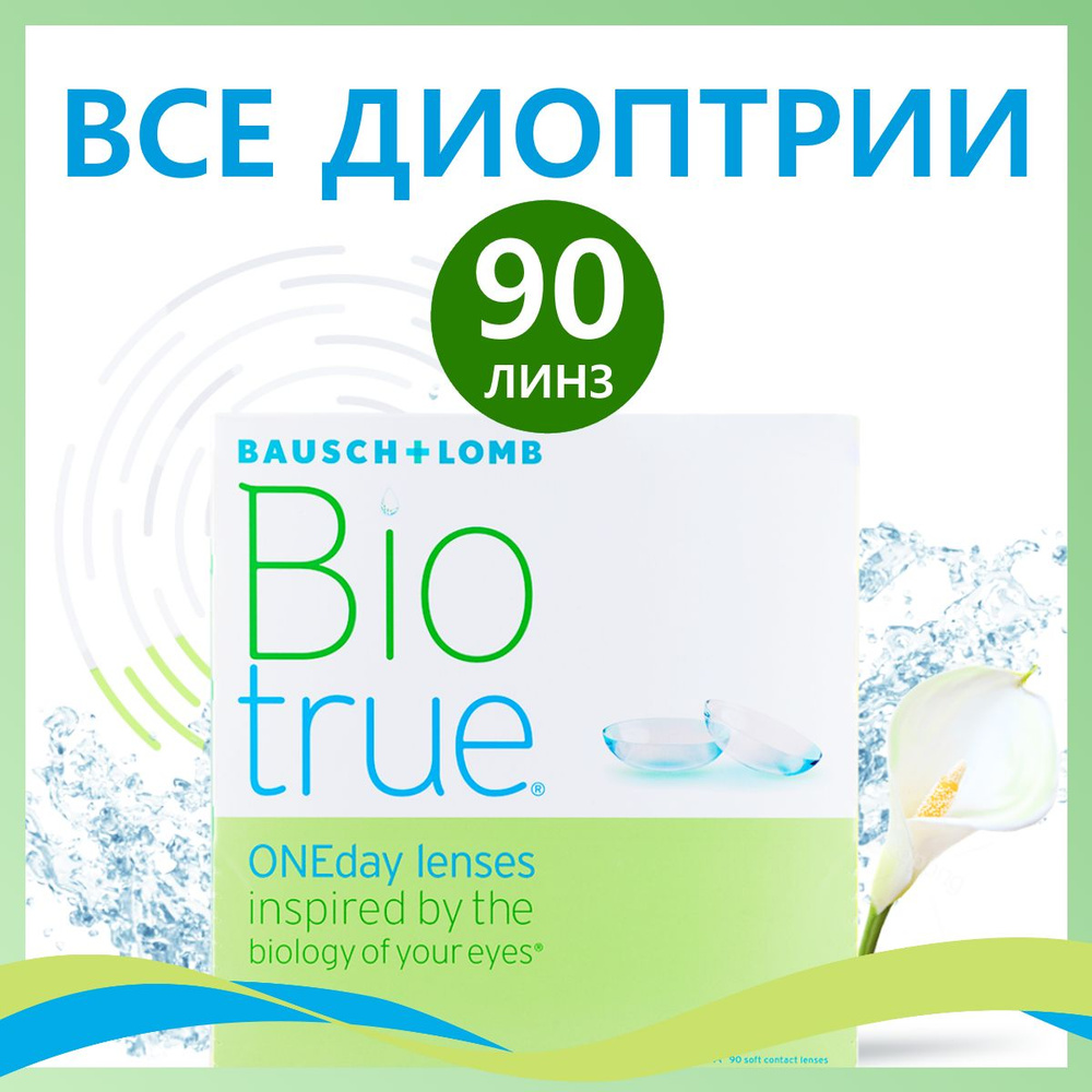 Контактные линзы для глаз однодневные BioTrue OneDay 90 шт / 8.6 / -4.75  #1