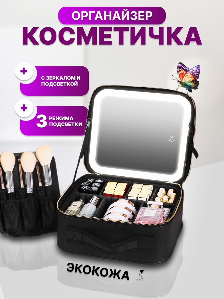 Дорожная косметичка, шкатулка для косметики с зеркалом - купить с ...