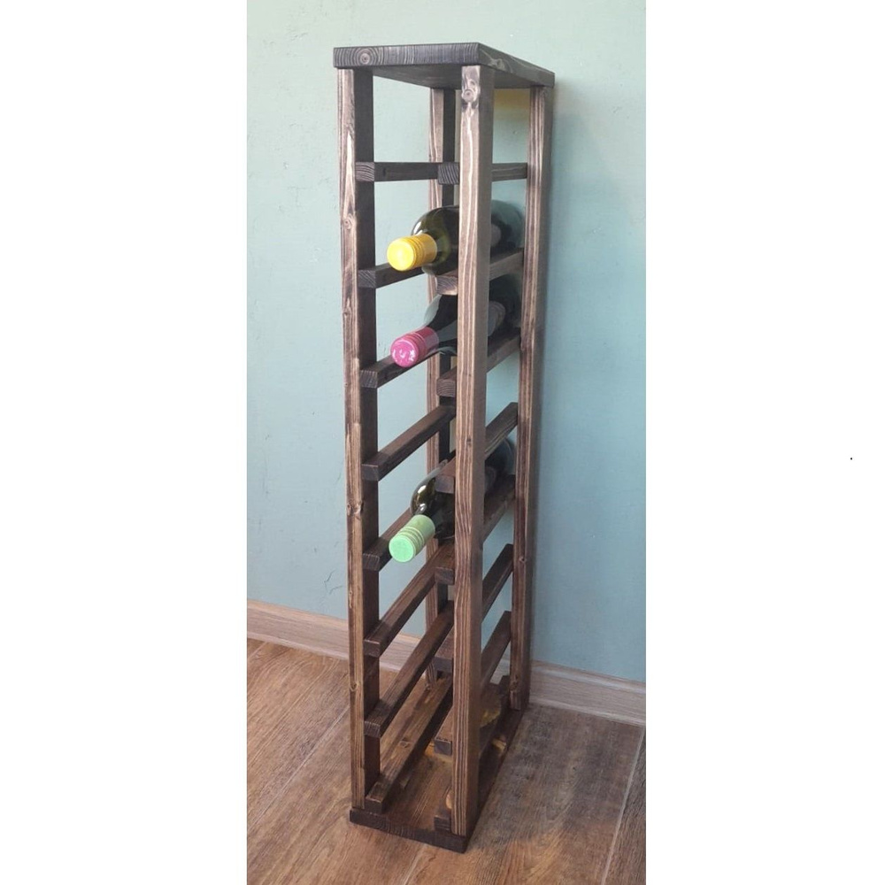 Стеллаж для хранения 8 бутылок узкий коричневый купить по выгодной цене ...
