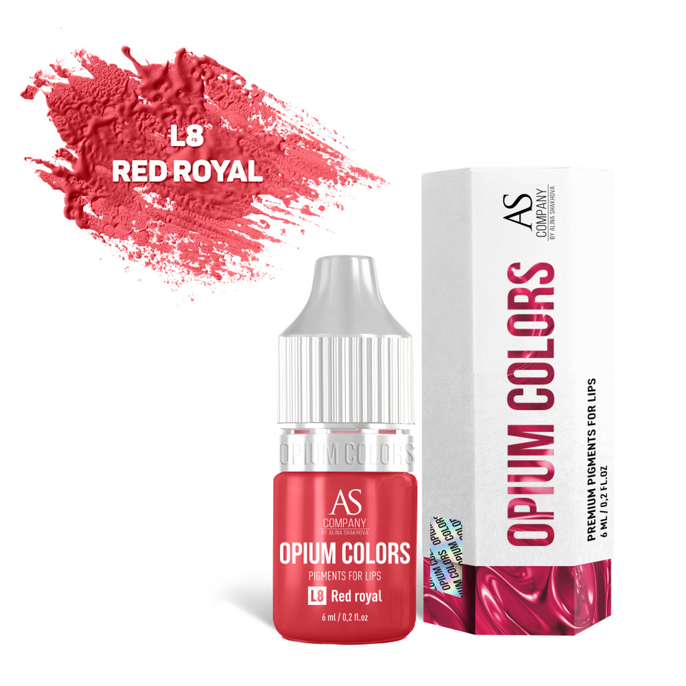 Пигмент для татуажа губ L8 RED ROYAL ORGANIC, 6 мл (OPIUM COLORS AS-Company) #1