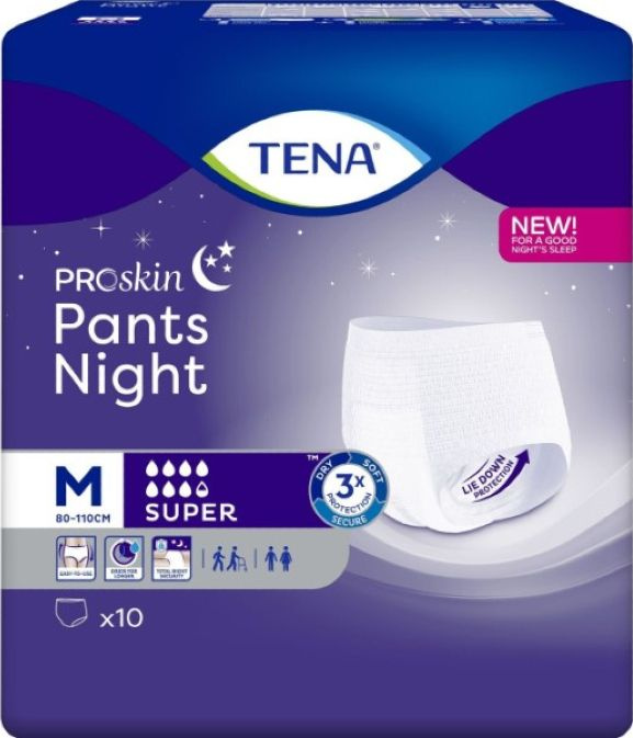 Подгузники-трусы для взрослых Tena / Тена Pants Night Super ночные, размер M, обхват бедер 80-110см, #1