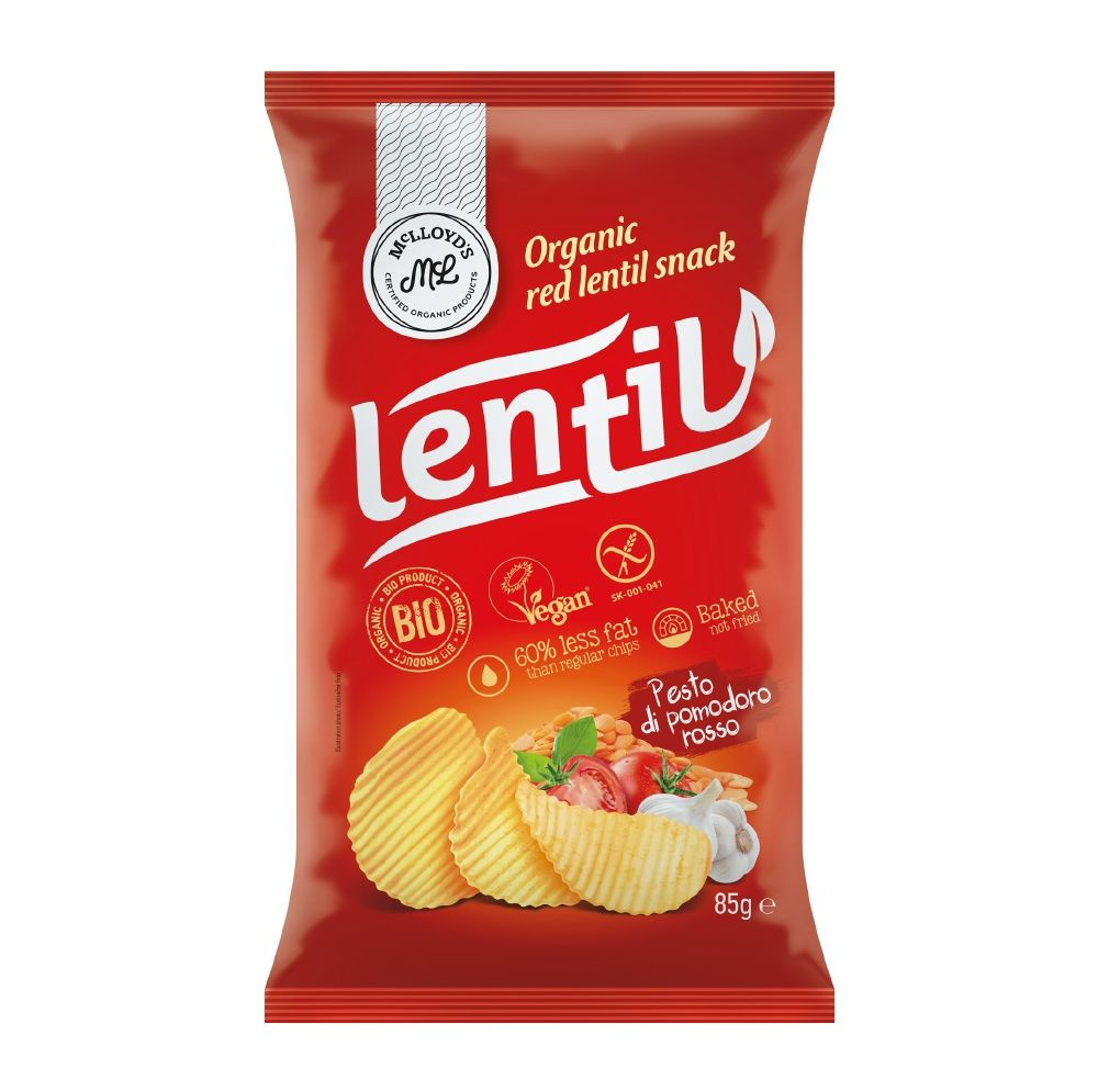 Чипсы McLLOYDТS из красной чечевицы Lentil Песто из красных помидоров (веган, без глютена) 85г, Словакия #1