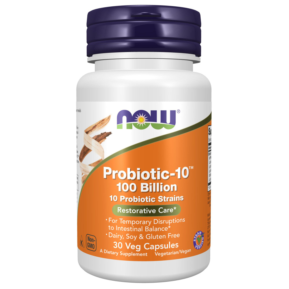 NOW Probiotic-10 100 Billion, Пробиотик-10, 100 млрд КОЕ, 30 капсул #1