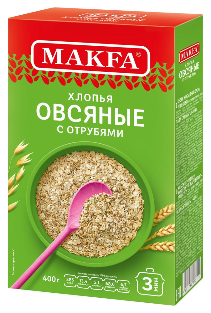 Makfa хлопья овсяные с отрубями, 400 г #1