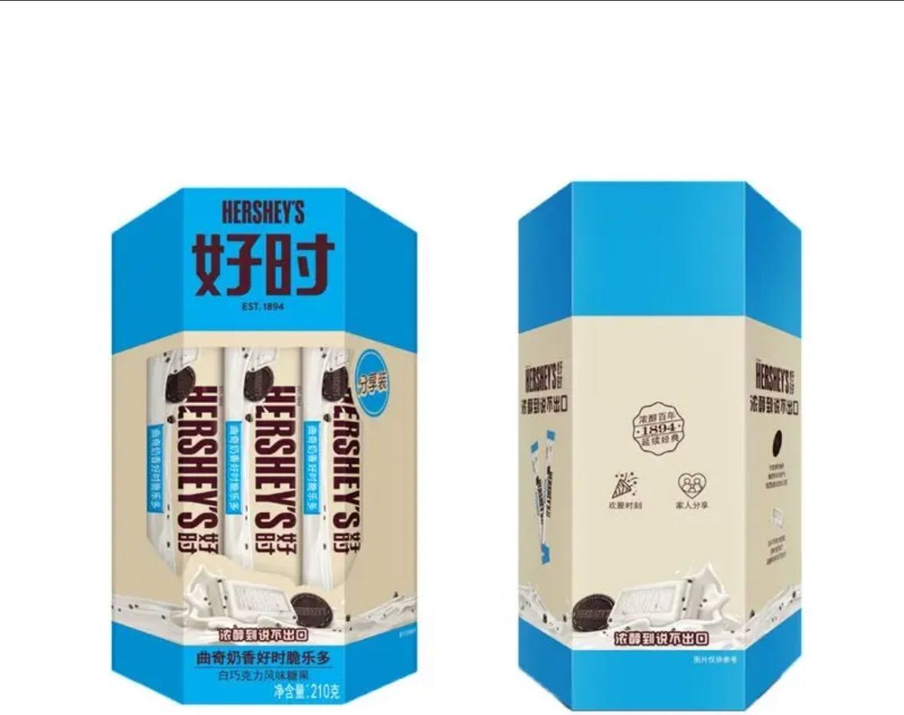 Hershey’s белый шоколад с печеньем, в упаковке 14 шт-210 гр #1