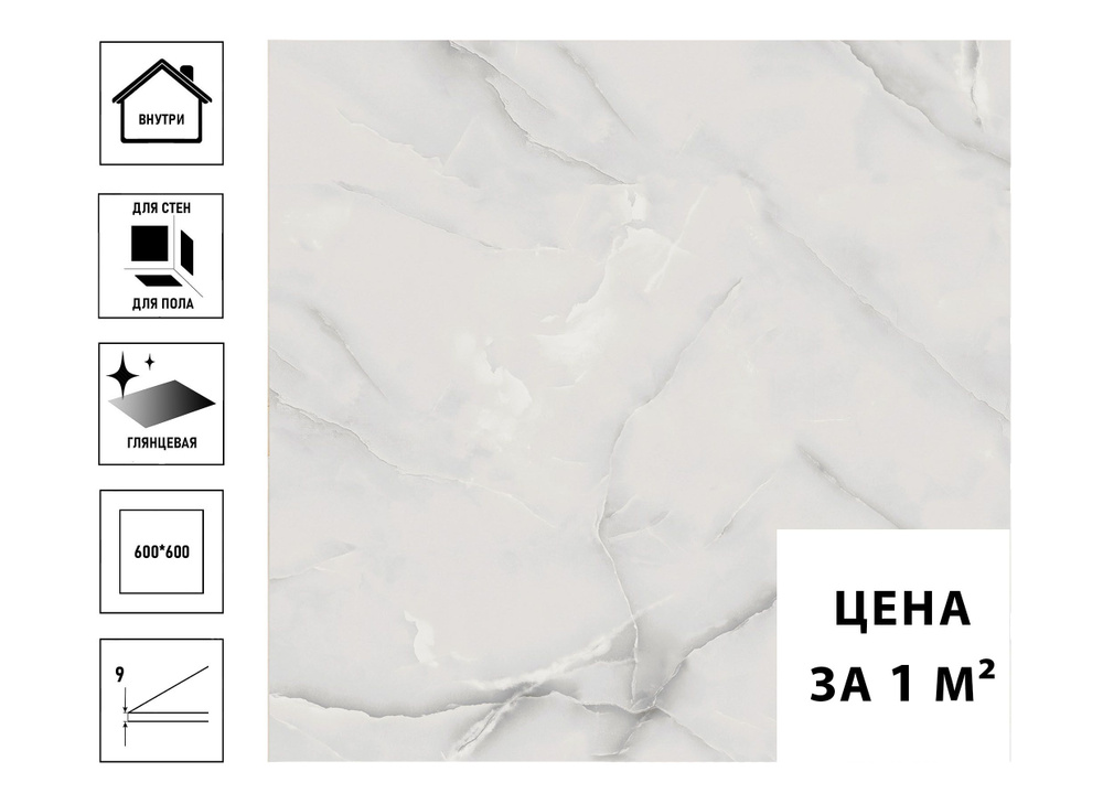 Керамогранит Primavera Brilliance White 60x60см Polished (цена за 1 кв.м) #1