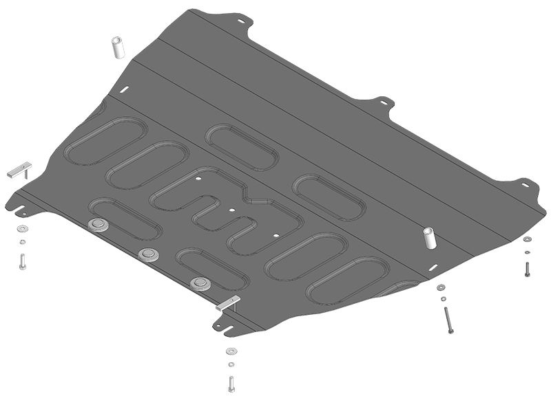 Защита картера двигателя стальная 2мм Exeed RX 2023-; Jaecoo J8 2024- Motodor 79014  #1