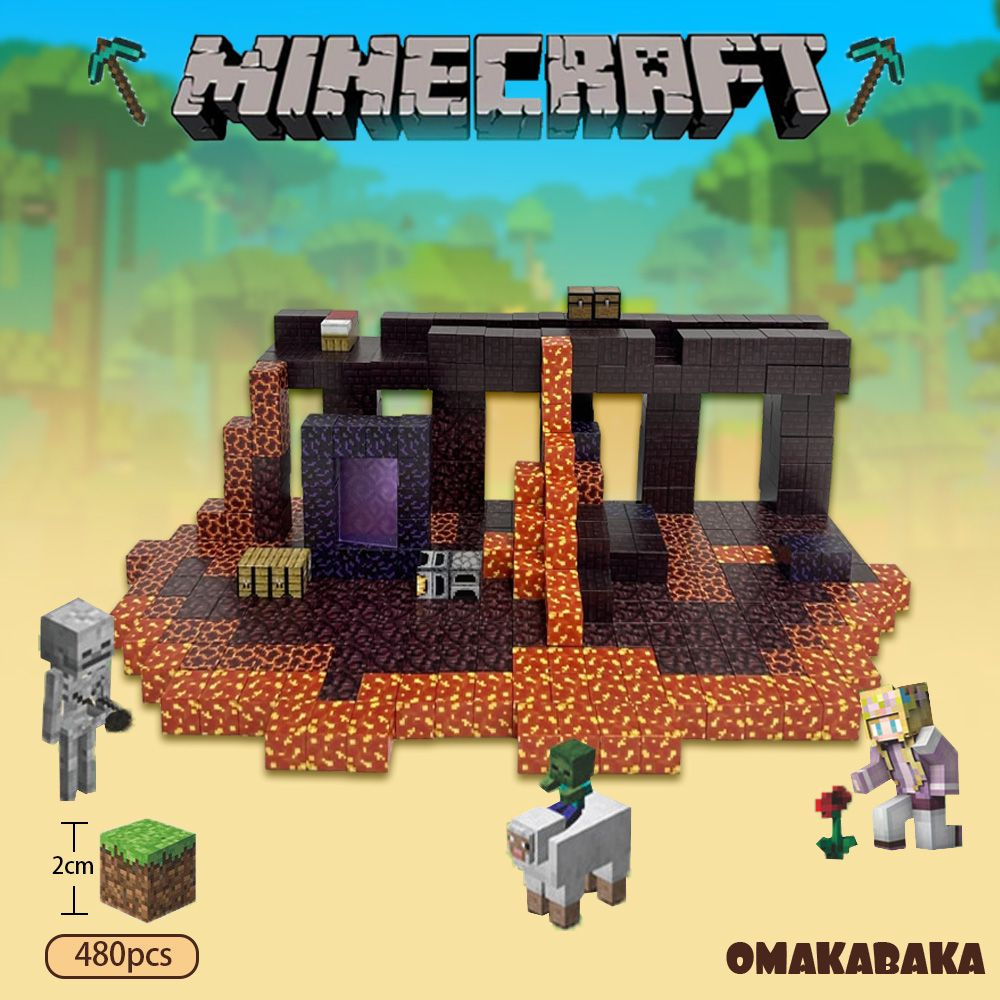 Магнитный Конструктор Майнкрафт набор детали фигурок Игрушка Minecraft My World ,OMAKABAKA Комплект из #1