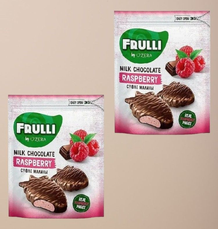 Ozera, конфеты Frulli суфле малины в шоколаде, 125 г, 2 упаковки ...