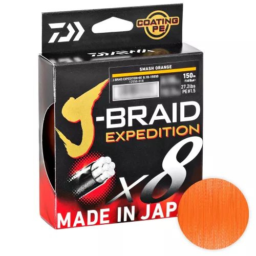 Плетёный шнур Daiwa J-Braid X8E Expedition 0.10 Smash Orange #1