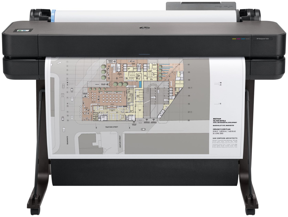 Принтер струйный HP DesignJet T630 36-дюймовый (5HB11A), черный #1