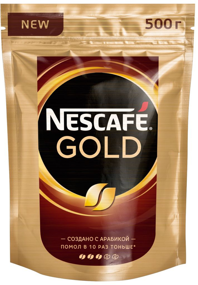 Кофе растворимый с добавлением молотого NESCAFE Gold натуральный сублимированный, 500г  #1