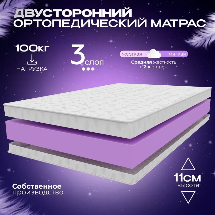 VITAFLEX Матрас Беспружинный матрас 75x195 см ортопедический Vitaflex Soft Tricot 10Sk, пенополиуретан, #1