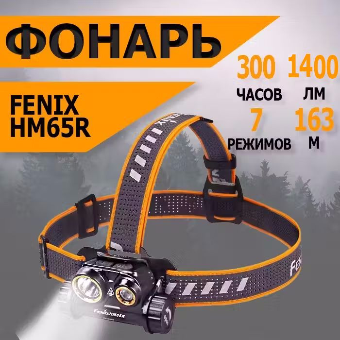 Фонарь налобный аккумуляторный светодиодный Fenix HM65R #1