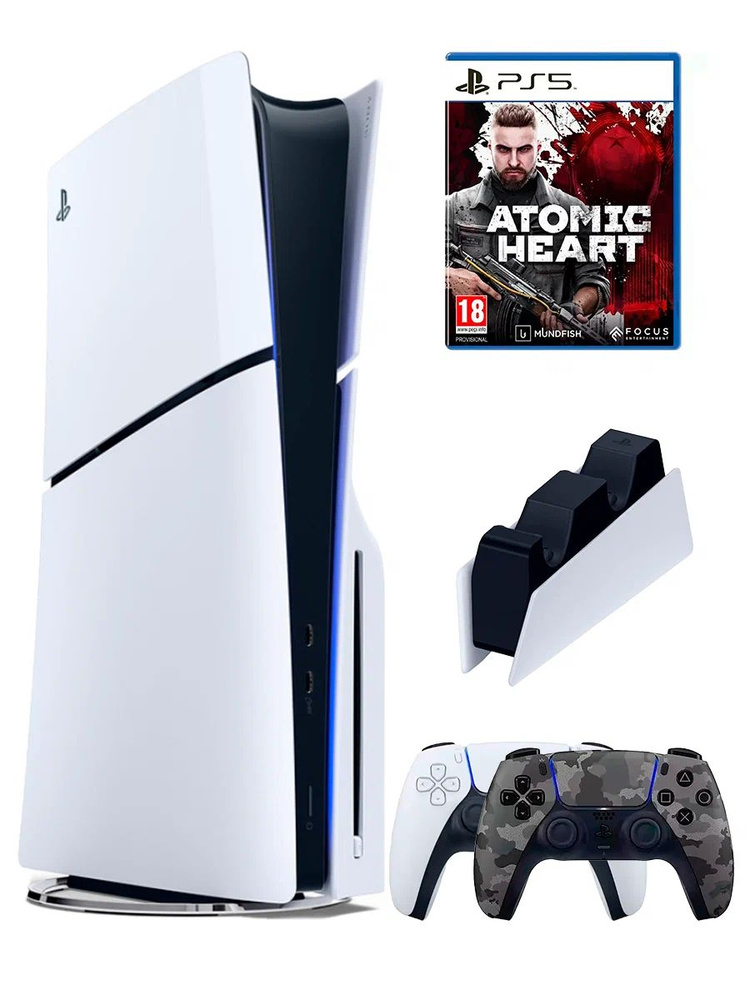 PS5 (ПС5) Игровая приставка Sony PlayStation 5 Slim disc + игра Atomic Heart #1