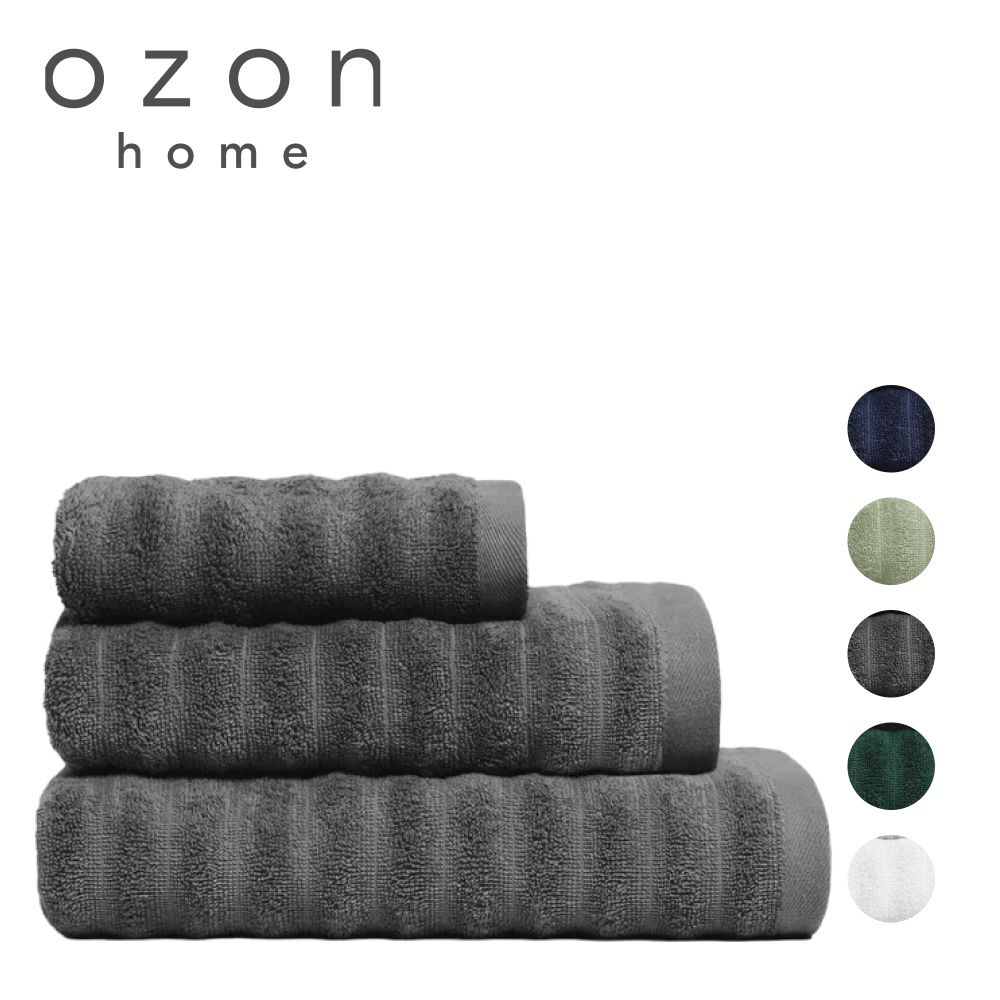 Набор полотенец Ozon home Страйп Тёмно-серый 3 шт. 30x60 / 50x90 / 70x140 см, 440 г/м2  #1