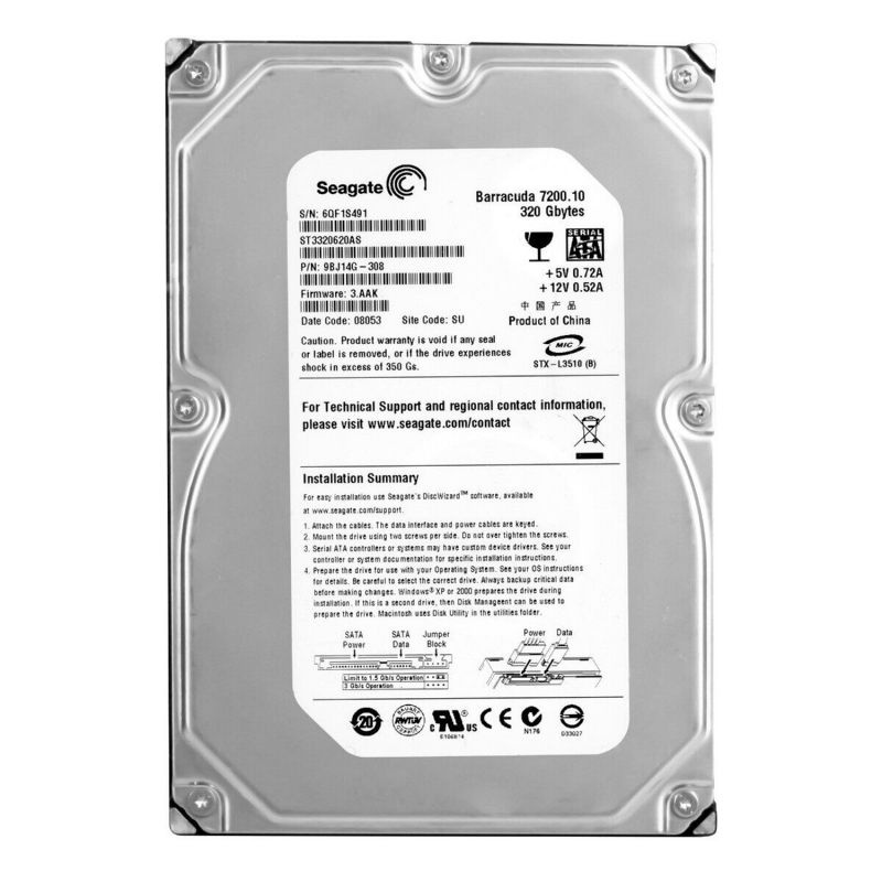 Seagate 320 ГБ Внутренний жесткий диск (ST3320620AS)  #1