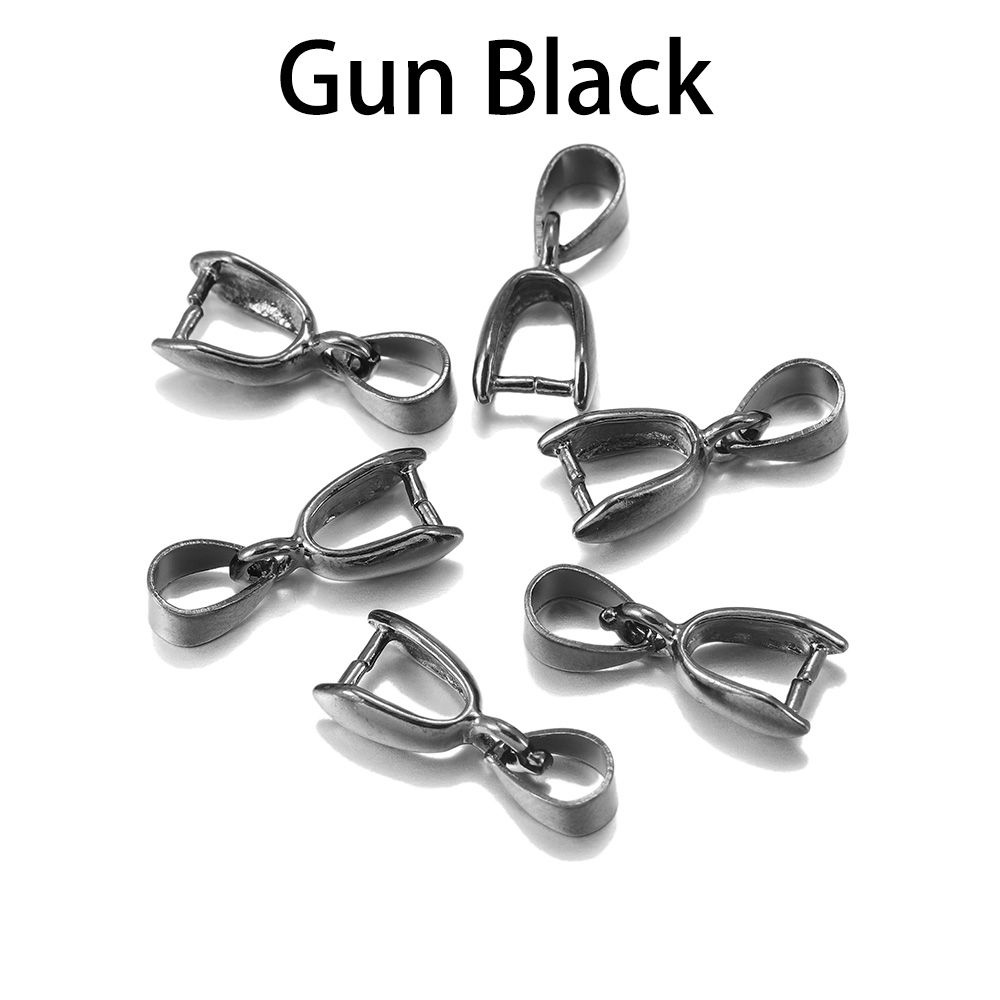 Держатель для кулона 6x17 мм, подвеска, фурнитура для бижутерии, 10 шт/упак, цвет пистолет чёрный #1