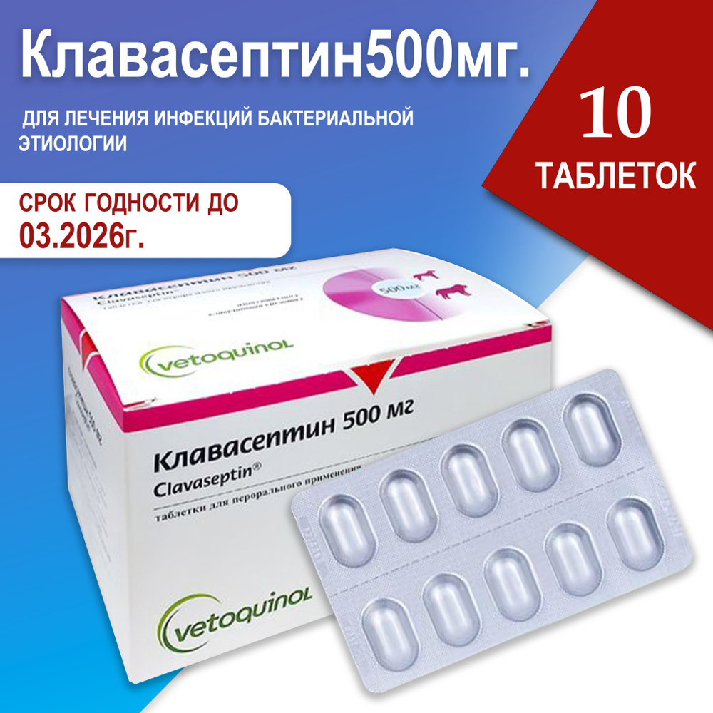 Clavaseptin (Клавасептин) 500 мг., 10 таблеток. для лечения или дополнительного лечения периодонтальных #1