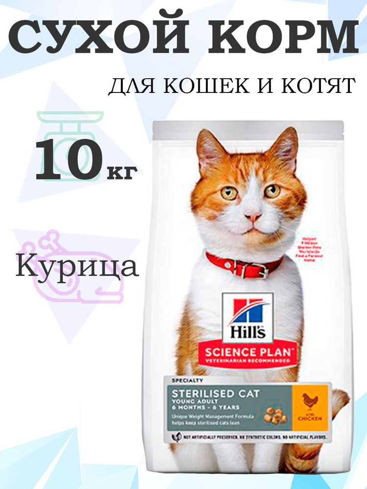 Hills Science Plan Sterilised Cat 607274 / Cухой корм Хиллс для Стерилизованных кошек и Котят от 6 месяцев #1