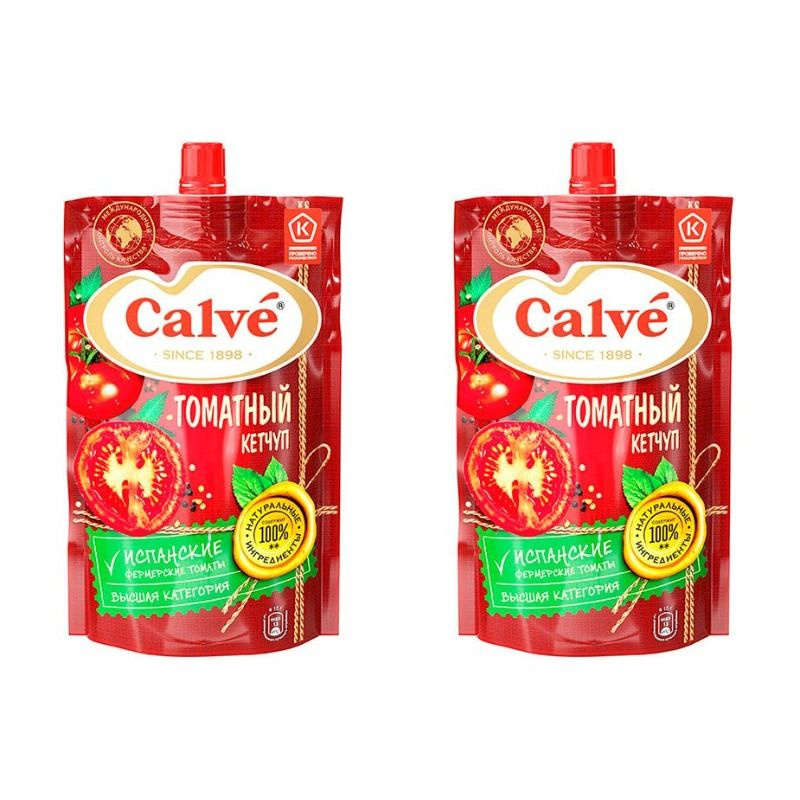 Calve Кетчуп, Томатный, 350 гр., 2 уп. #1