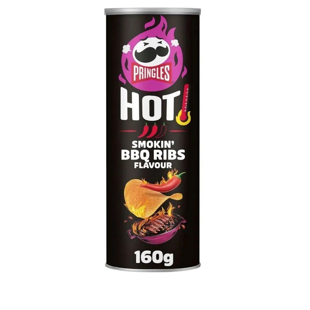 Чипсы Pringles (Принглс) Острые рёбрышки барбекю (Hot Smokin' BBQ Ribs), 19 шт по 160 г  #1