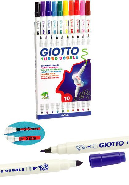 Фломастеры Giotto Turbo Dobble, 10 цветов (424600) #1