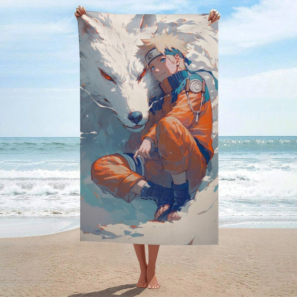 Naruto Полотенце для ванной, Полиэфирное волокно, 80x130 см, разноцветный, 1 шт.  #1