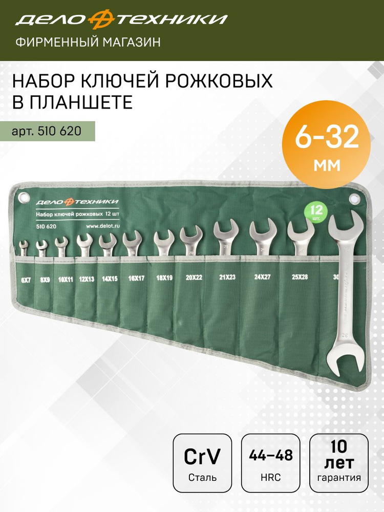 Набор ключей рожковых 12 предметов 6-32 мм (сумка) (ДТ)