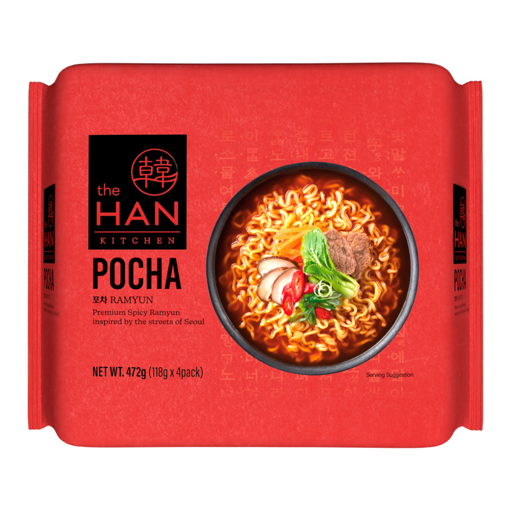 Лапша быстрого приготовления Поча Рамён острая говядина The Han Kitchen ...