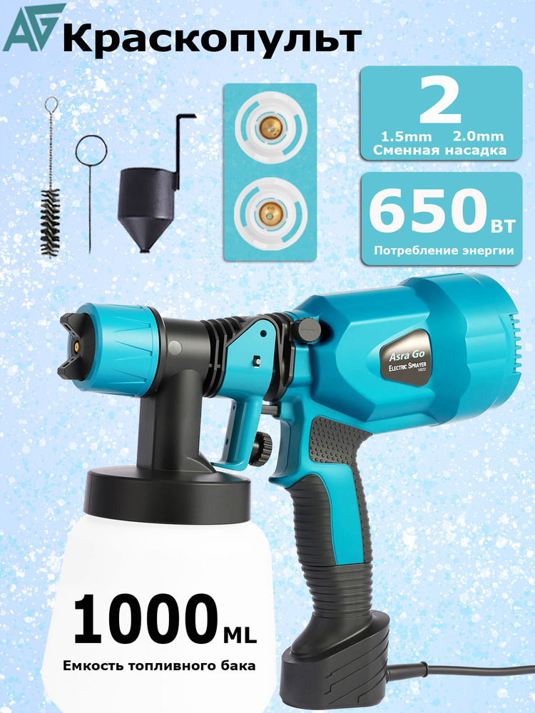 Краскопульт электрический профессиональный для краски, Медная насадка ...