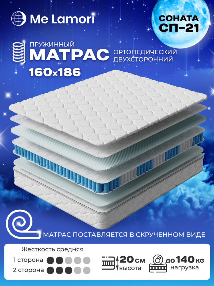 Матрас MeLamori Соната, 160х186 см, Независимые пружины #1