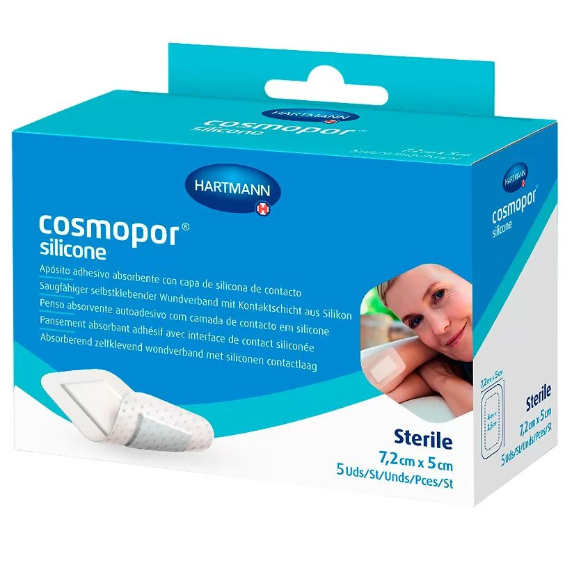 Повязка пластырного типа на рану впитывающая стерильная Paul Hartmann Cosmopor Silicone 9011110 нетканый #1