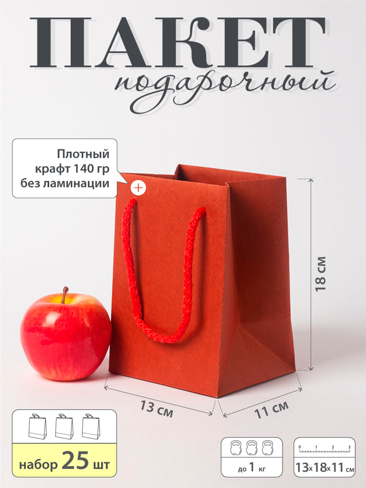 Пакет подарочный, 13х18х11 #1