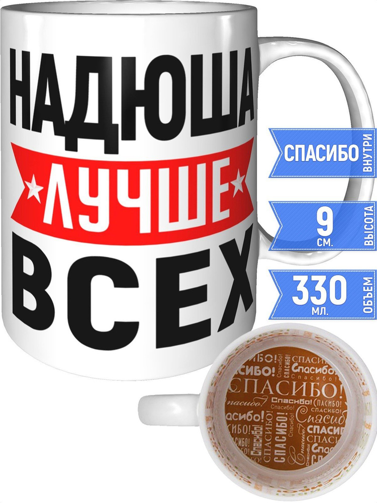 Кружка Надюша лучше всех - внутри спасибо #1