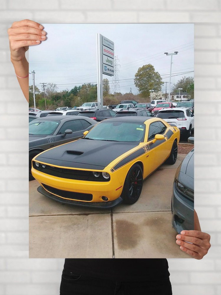 Плакат на стену для интерьера Легенды Авто (Додж Челленджер TA - Dodge Challenger TA) - Постер по машине #1