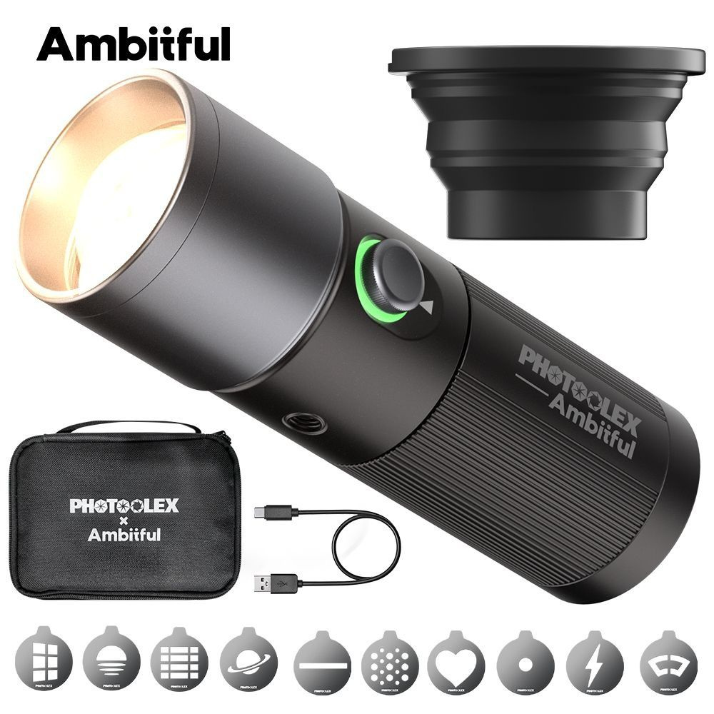 Студийный фонарик Ambitful 10 Вт для проекционной фотосъемки с фокусировкой #1