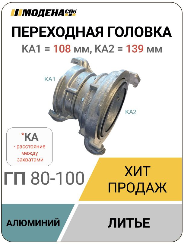 Головка пожарная переходная ГП 80-100, алюминий, MDN1185 #1