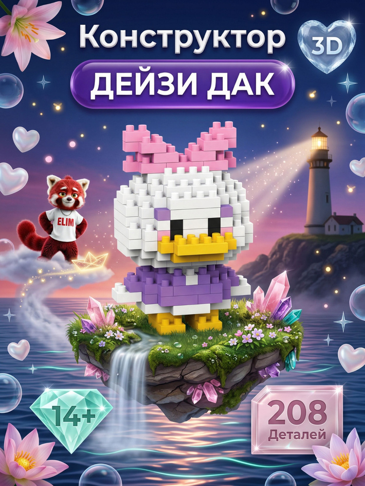 Конструктор Пластиковый 3D Дейзи 208 Деталей / Подарок Для девочки #1